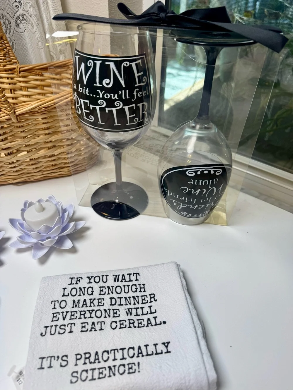 Wine Lovers Gift Basket, Set of 9 Pieces. See Description.